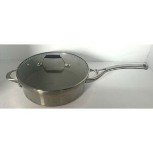 Calphalon 3 QT Quart Stainless Steel‎ Pan Skillet Saute With Glass Lid #5003